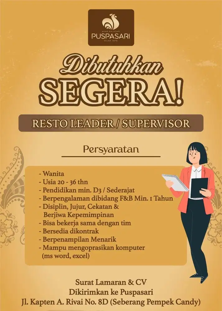 LOKER UTK RESTO LEADER / SPV