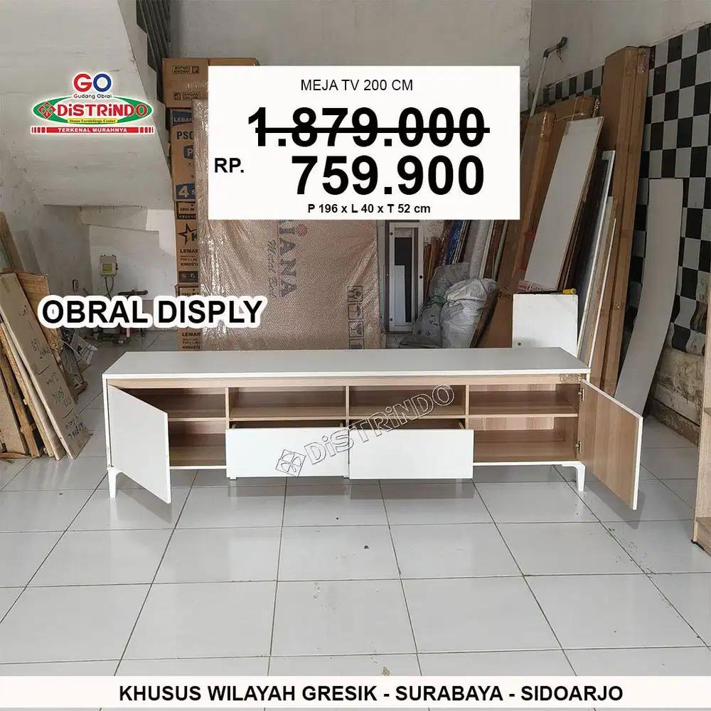 Distrindo Rak TV 200cm Bisa Untuk TV 60inch Obral Disply Termurah