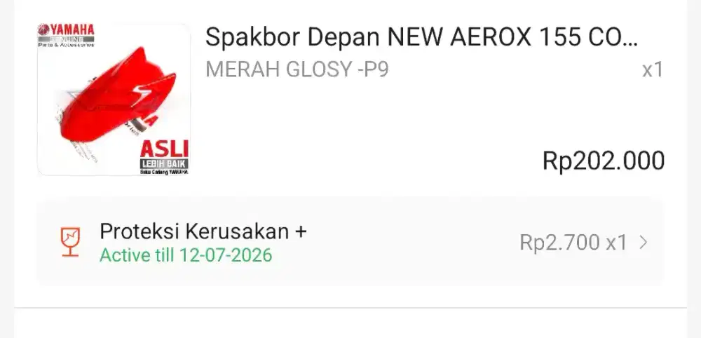 Spakbor depan Aerox New Merah