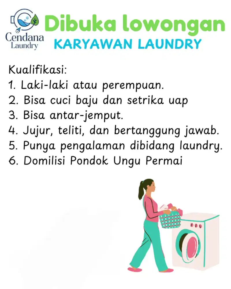 Dibuka Lowongan Kerja Laundry