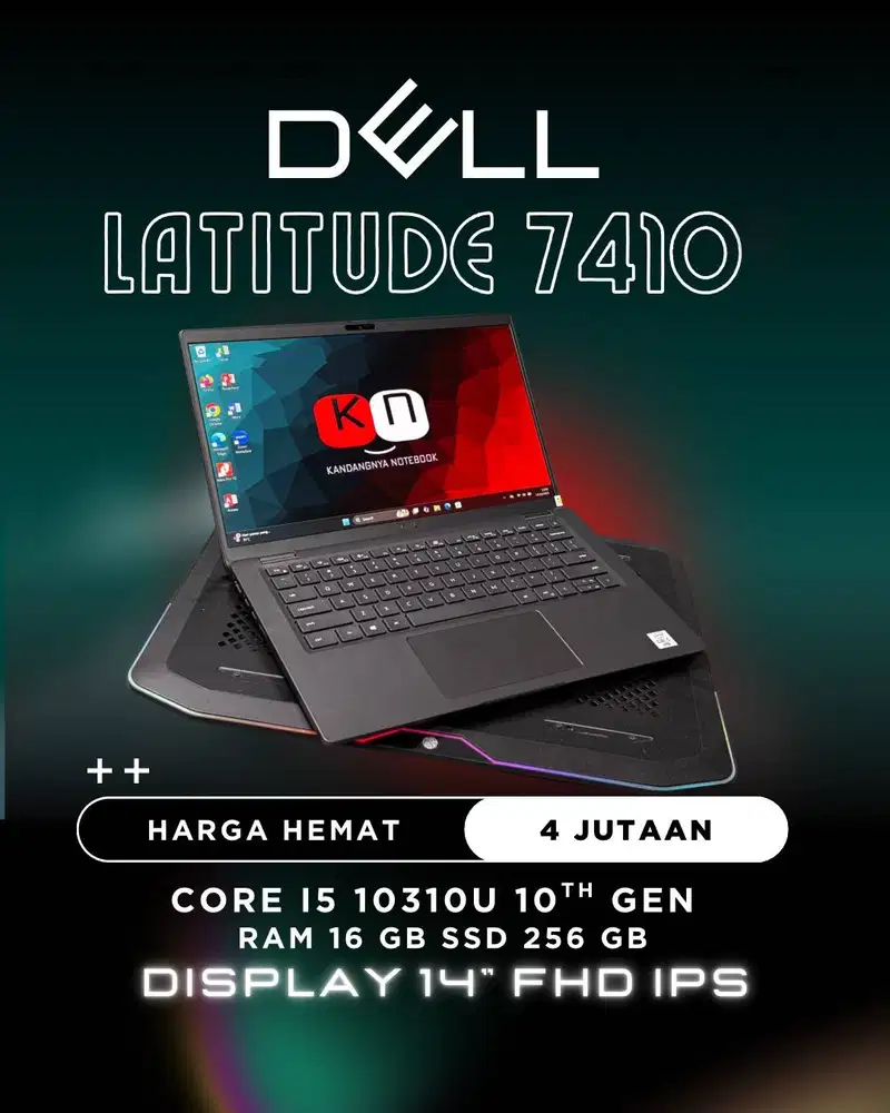 Dell Latitude 7410 Core i5 gen10 RAM 16GB / 256GB Layar 14inch