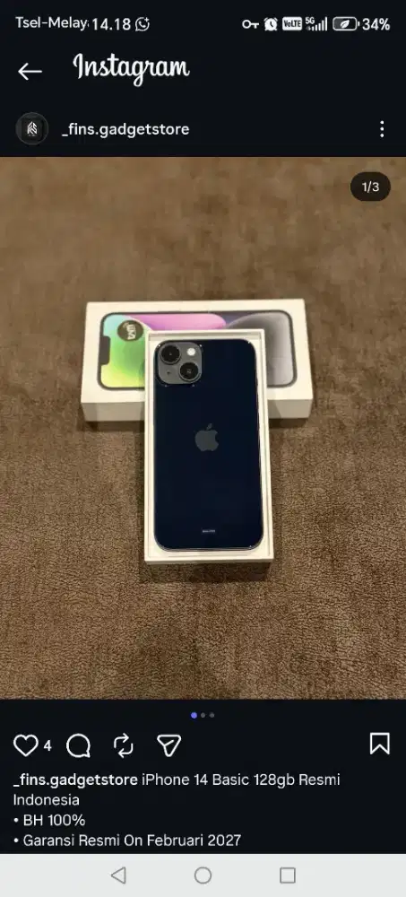 Iphone 14 128gb ibox like new