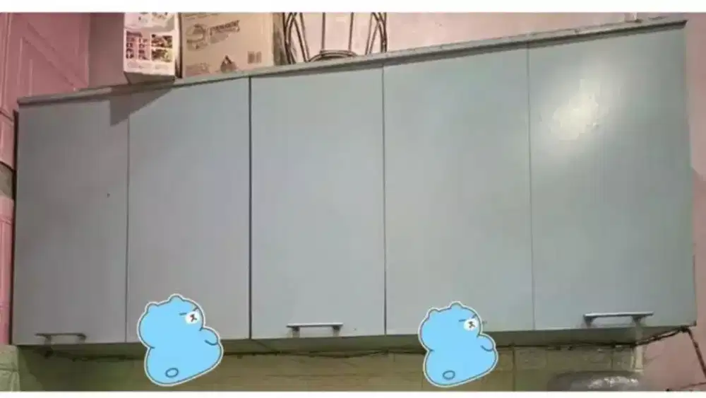 Kitcen set atas saja warna biru panjang 2 meter