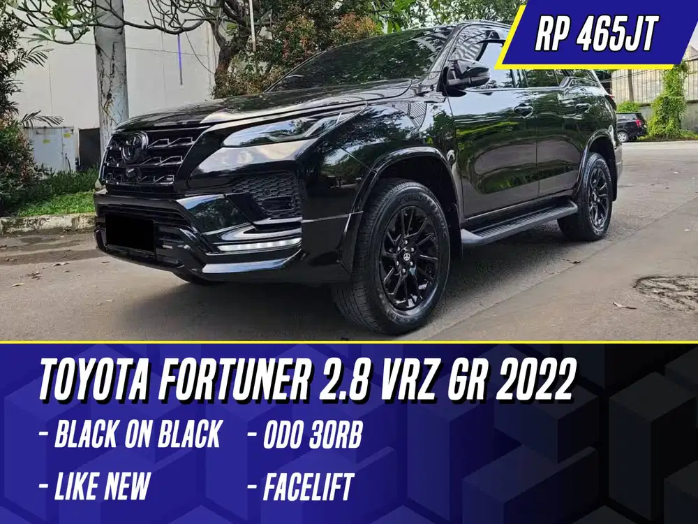 Toyota Fortuner 2.8 VRZ GR 2022 Facelift Black Hitam