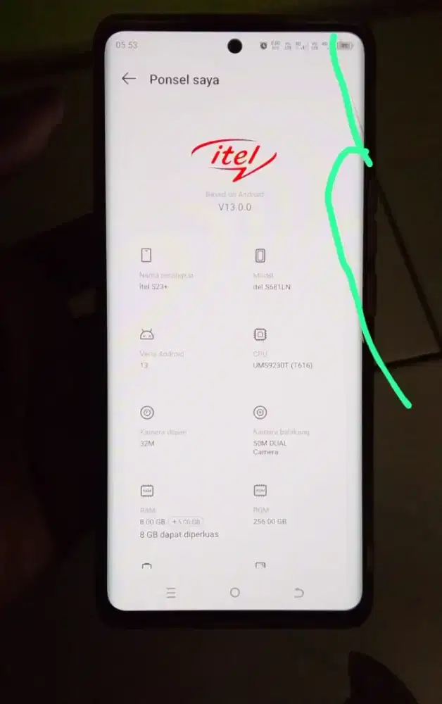 jual Hp itel s23+ hp only
