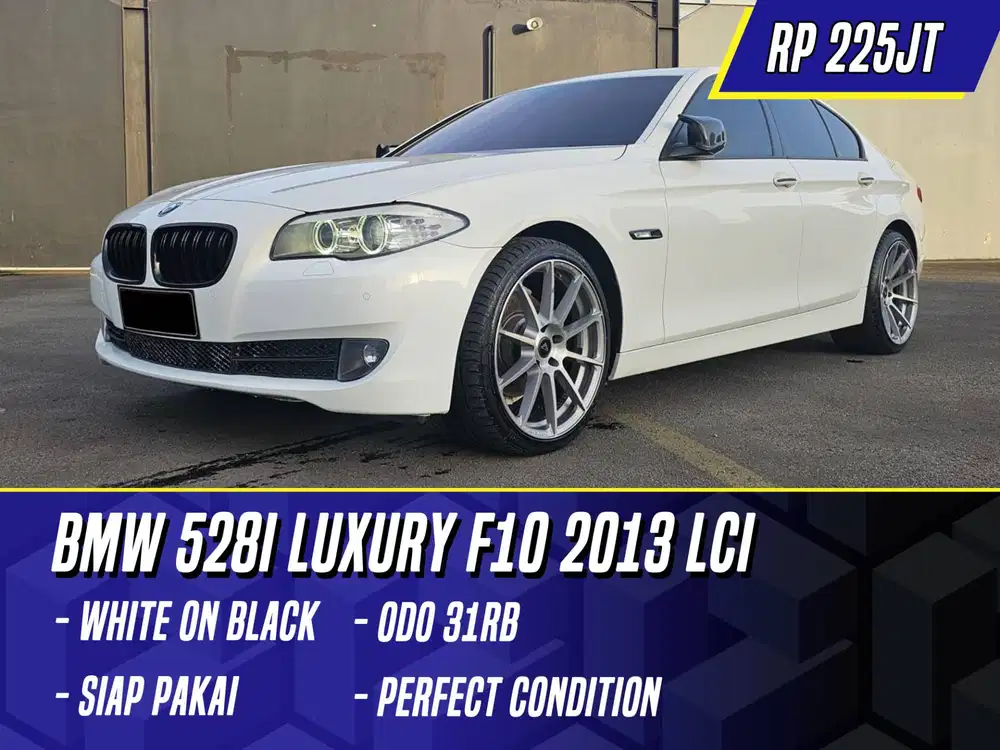 BMW 528i Luxury F10 2013 LCI White on Black Putih 528 i