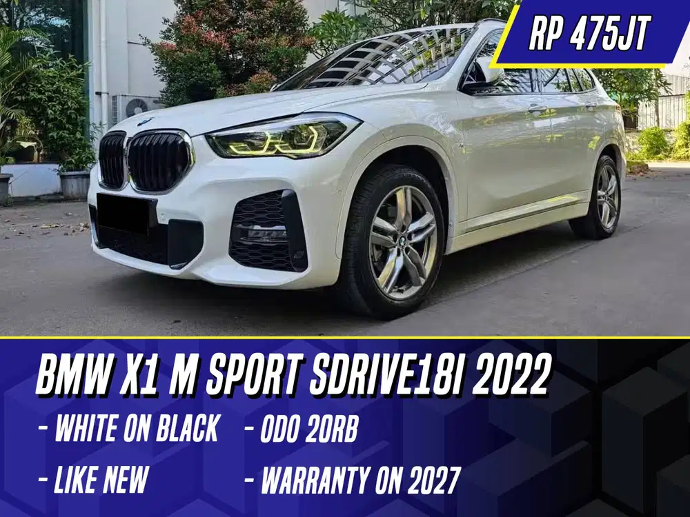 BMW X1 M Sport sDrive18i 2022 White on Black Putih sDrive X 1 MSport
