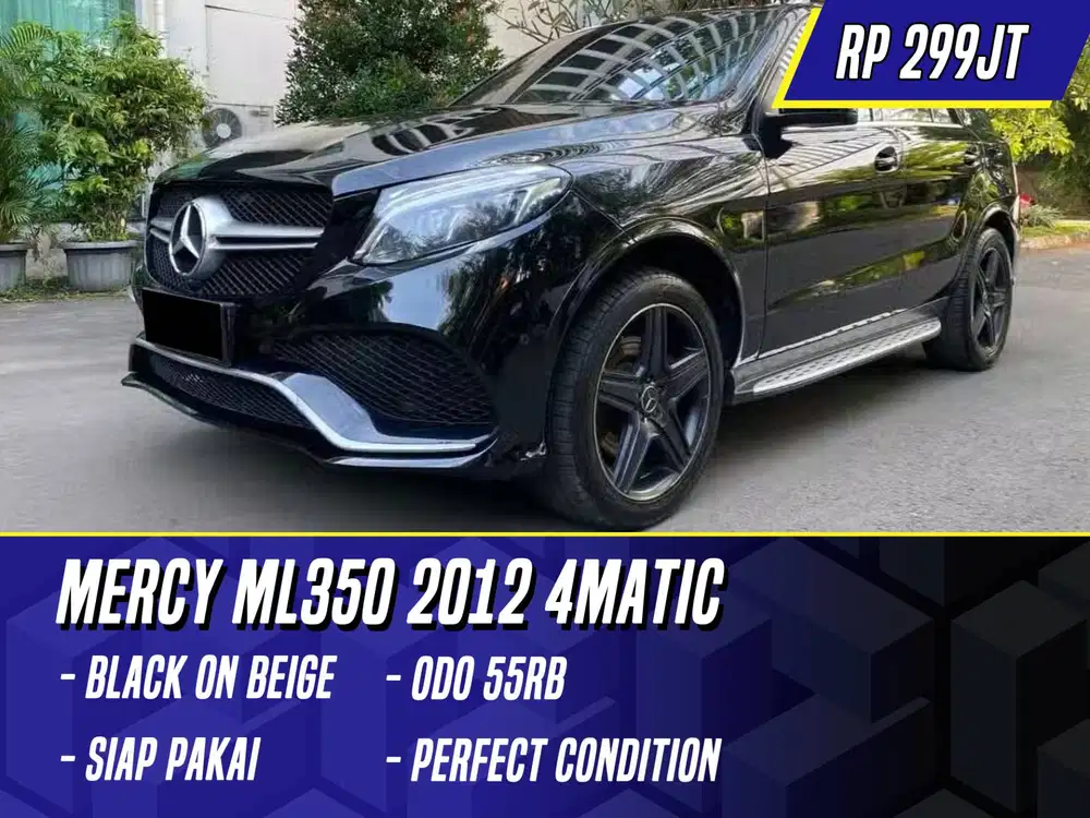 Mercedes Benz ML350 2012 4Matic Black on Beige Hitam Mercy ML 350