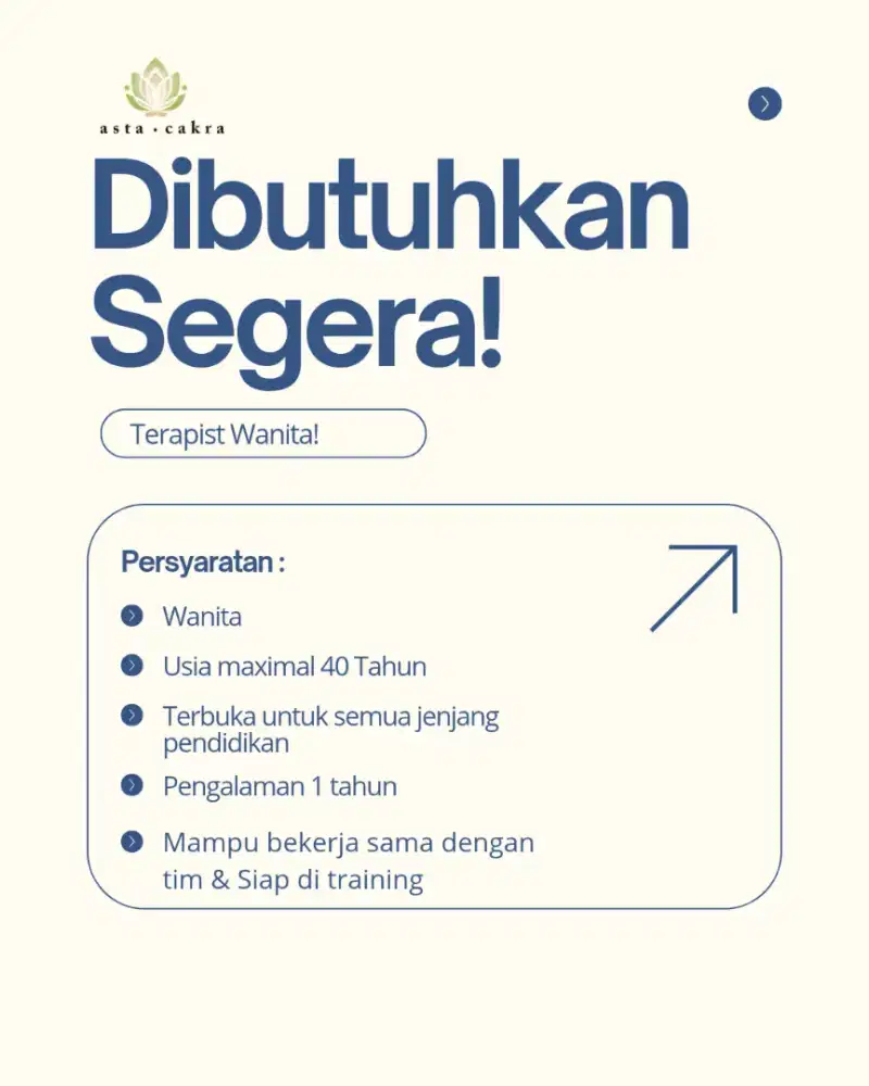 Asta cakra healing spa membuka lowongan terapist