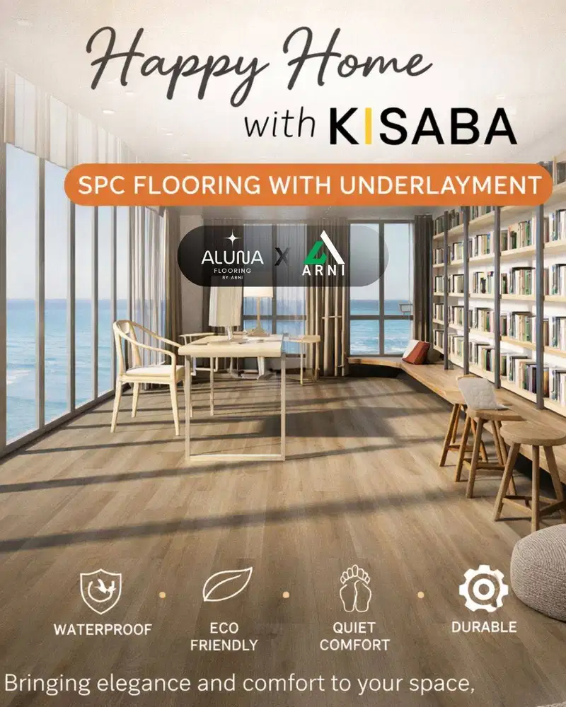 SPC Click Kisaba Tebal 5mm + Ixpe | SPC Click Kualitas Premium | Dekor