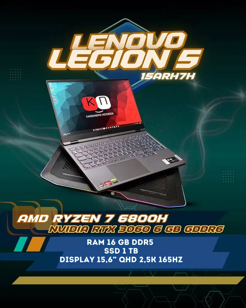 Lenovo Legion 5 15ARH7H Ryzen 7 6800H NVIDIA RTX3060 6GB RAM 16GB /1TB