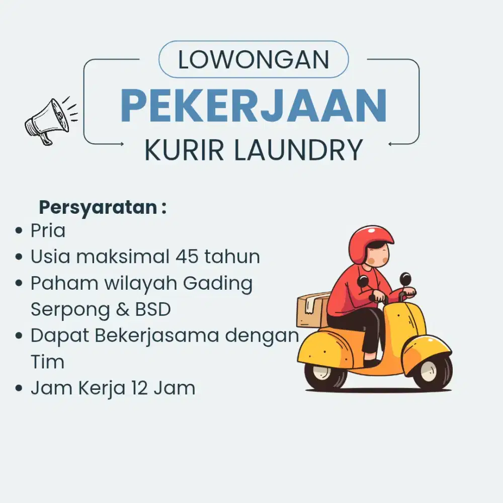 Lowongan Kerja Kurir Laundry