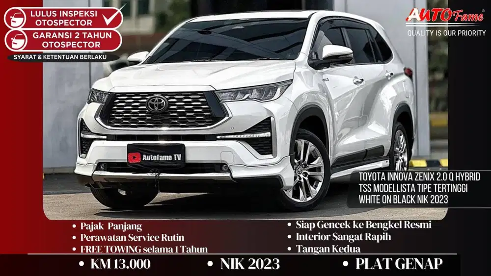 Toyota Innova Zenix 2.0 Q Hybrid TSS Modellista TIPE TERTINGGI 2023