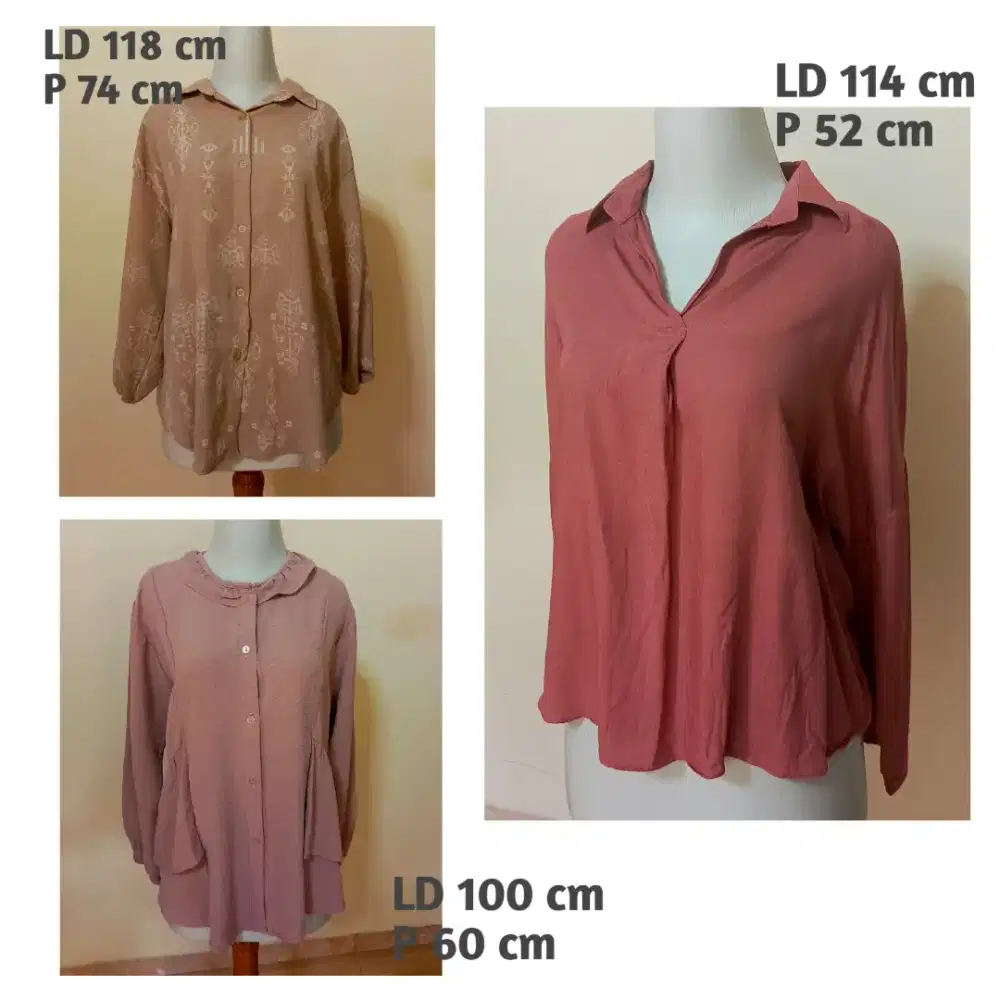 Blouse kerja wanita, satu paket isi 3 pcs
