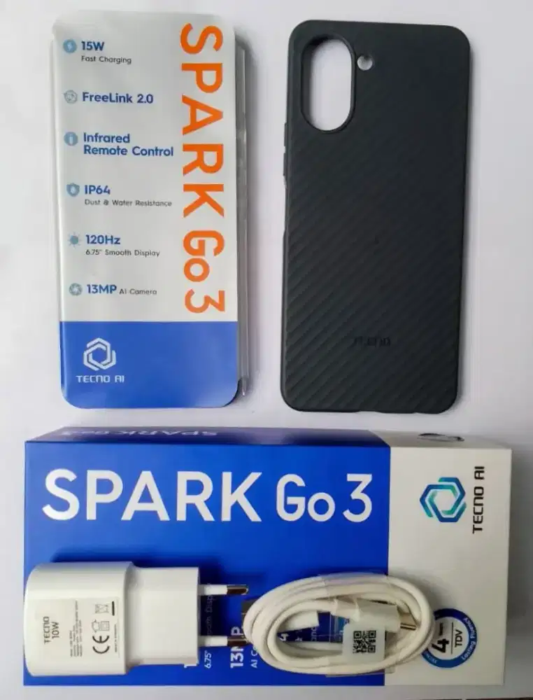 Tecno Spark Go 3 Ram 4+4/64 Pemakaian baru sebulan