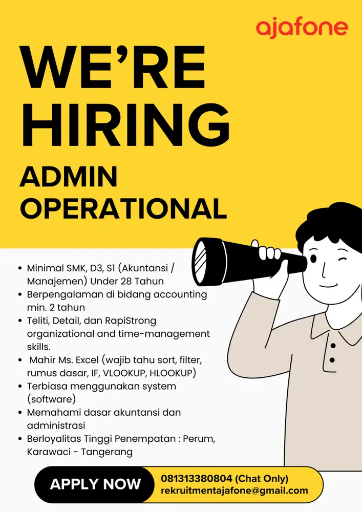 Dibutuhkan Admin Operasional – Yuk Bergabung Sekarang!