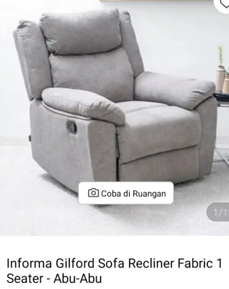 Sofa Recliner Kain Coklat Informa