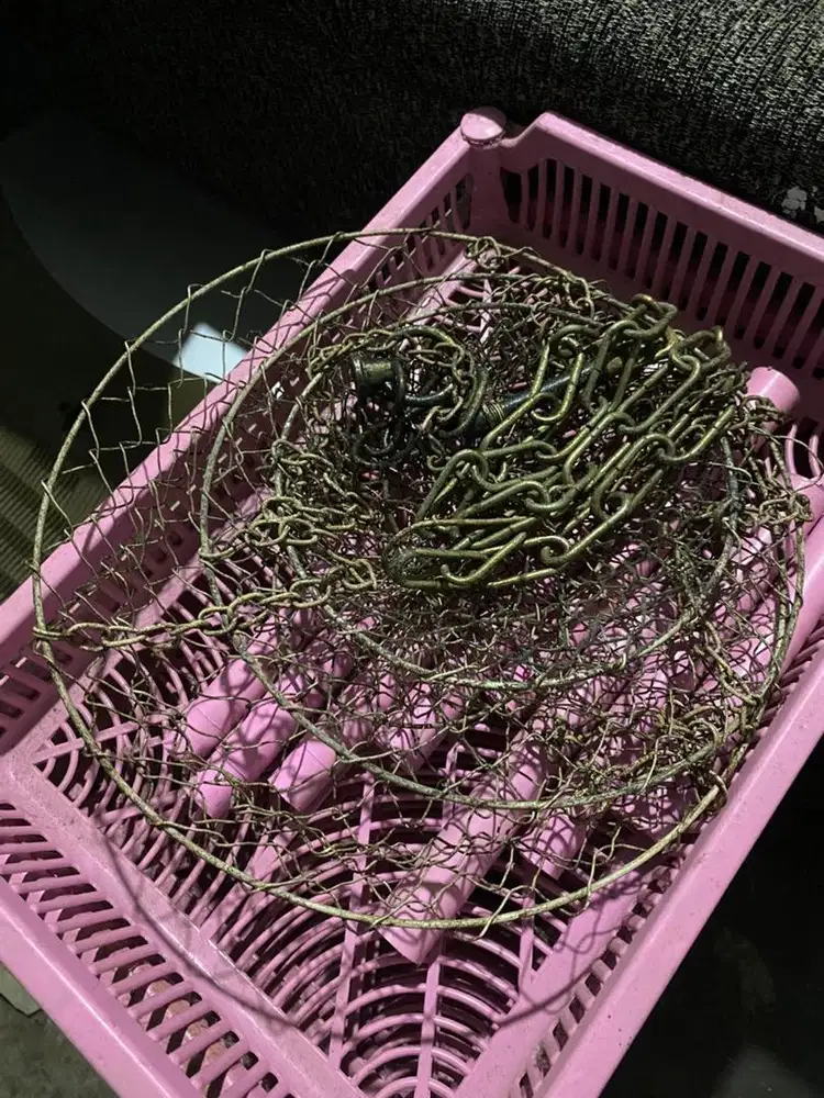 KERANJANG TELUR / KERANJANG BUMBU GANTUNG 3 TINGKAT PRELOVED