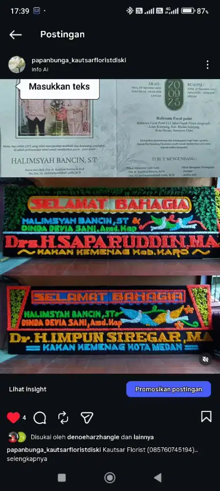 karangan papan bunga