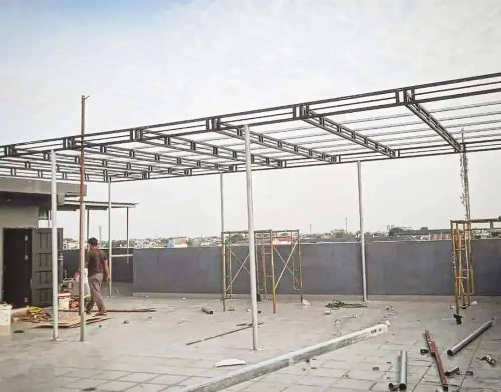 Kanopi rangka hollow 40x40 galpanis