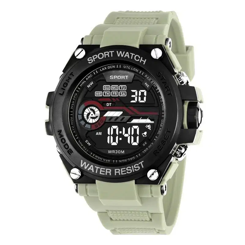 Jam Tangan Digital Sport Pria Diameter 5cm Keren Big Size Hijau - JM89