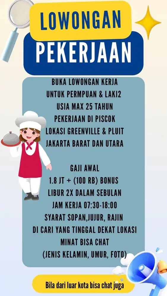 Kerja di piscok perempuan lipat piscok & laki laki goreng
