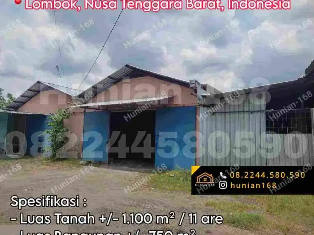 Jual Gudang Tanah Pabrik Industri Pergudangan Lombok Timur Barat Tengah Kota NTB Nusa Tenggara Barat Indonesia