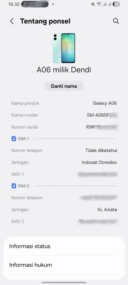 SAMSUNG A06 4/64 FULLSET