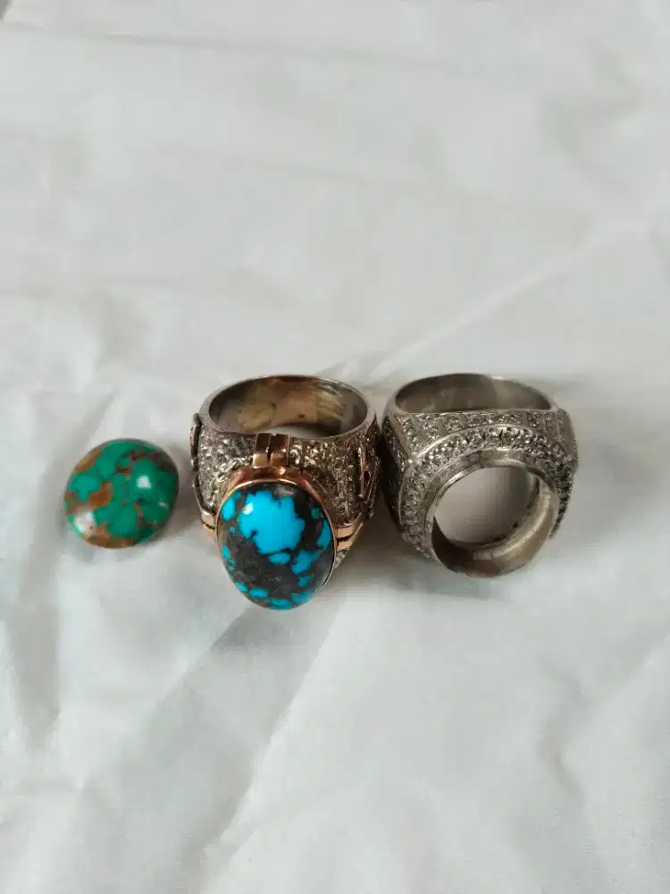 Batu pirus + ring perak