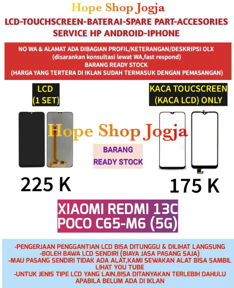 Touchscreen-Baterai-Lcd XIAOMI REDMI 13C-POCO C65-M6 (5G)