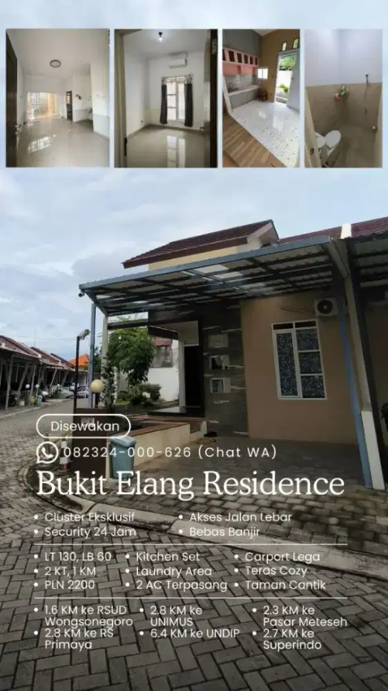 Disewakan / Dikontrakkan Rumah Cluster di Bukit Elang Residence
