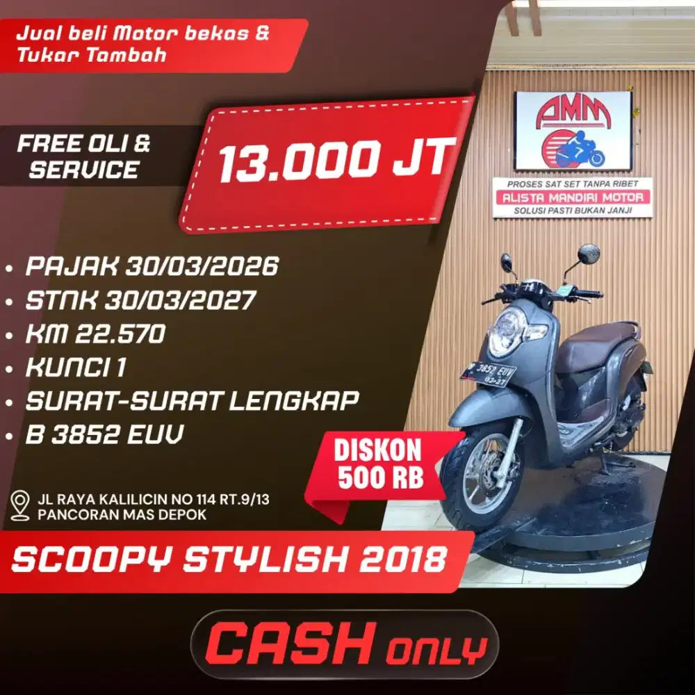 SCOOPY STYLIS, 2018, CASH ONLY, KREDIVO,
