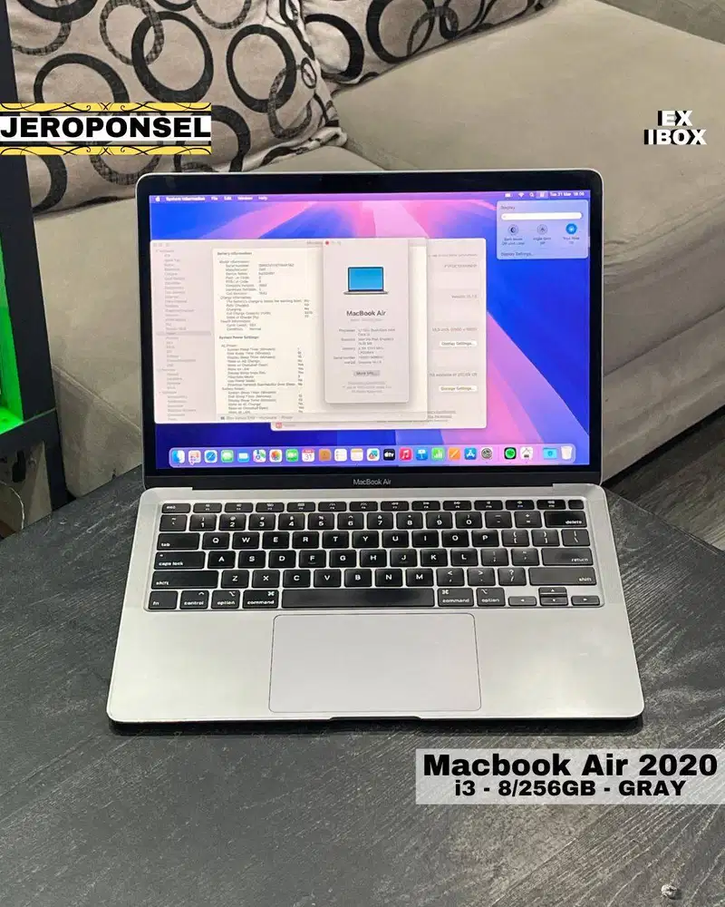 MACBOOK AIR 2020 13” i3 8/256GB GRAY EX IBOX CC RENDAH ORIGINAL GARANS