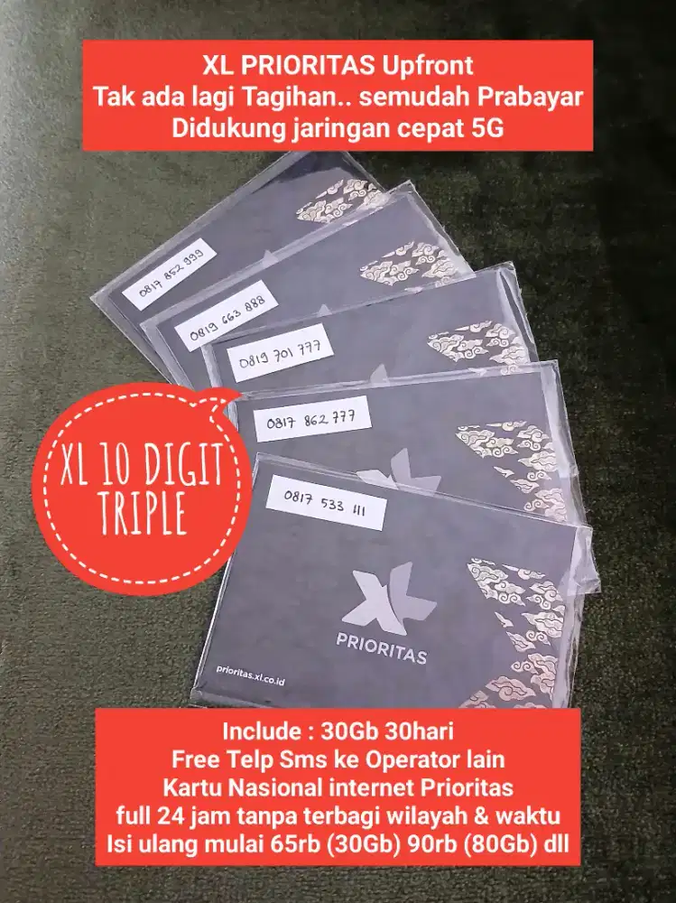 XL Cantik 10 Digit Triple