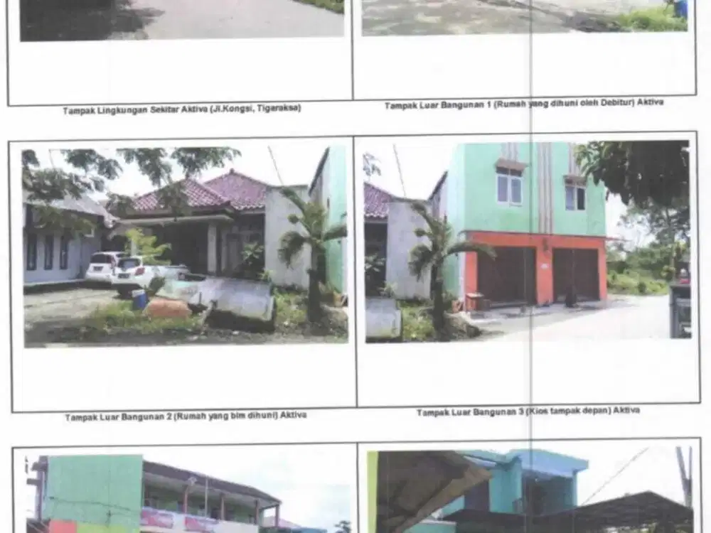 Dijual Lelang Rumah, Kios dan Sanggar di Tigaraksa Tangerang Banten