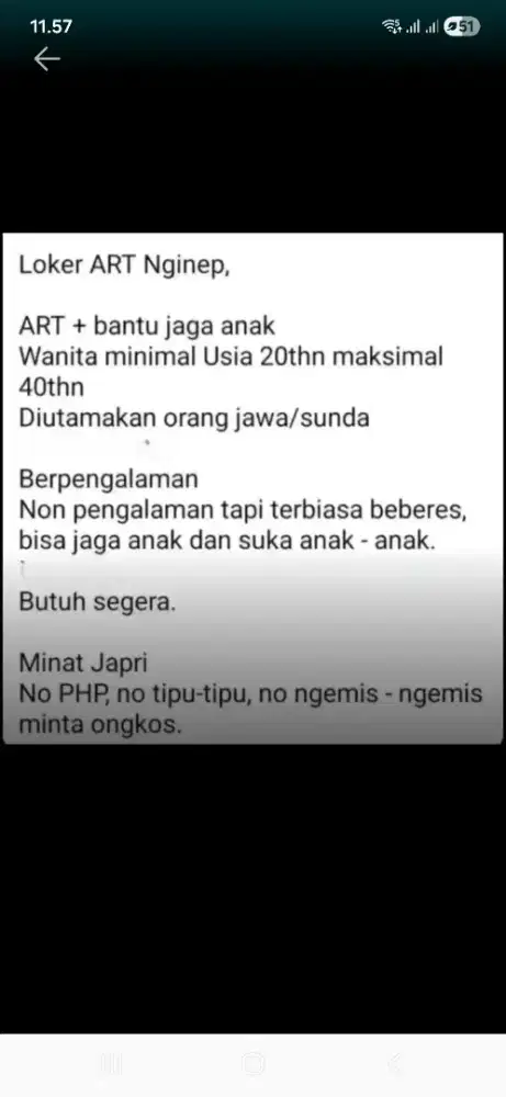 Loker ART (MENGINAP)