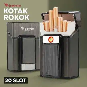 Kotak Rokok 20 Slot dengan Korek Elektrik Pyrotechnic