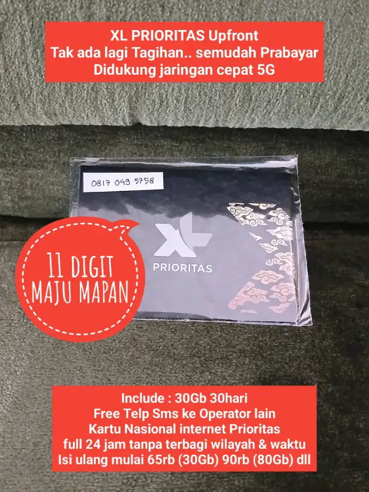 XL Cantik 11 Digit MAJU MAPAN