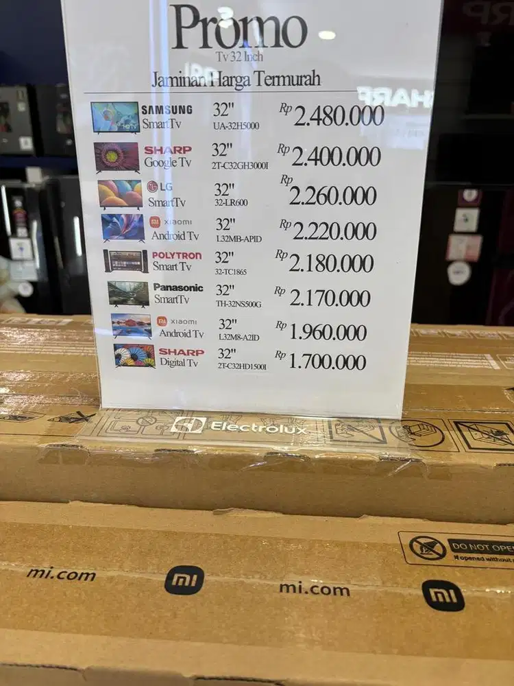 TV SAMSUNG ,SHARP, LG, XIAOMI, POLYTRON, PANASONIC, SHARP