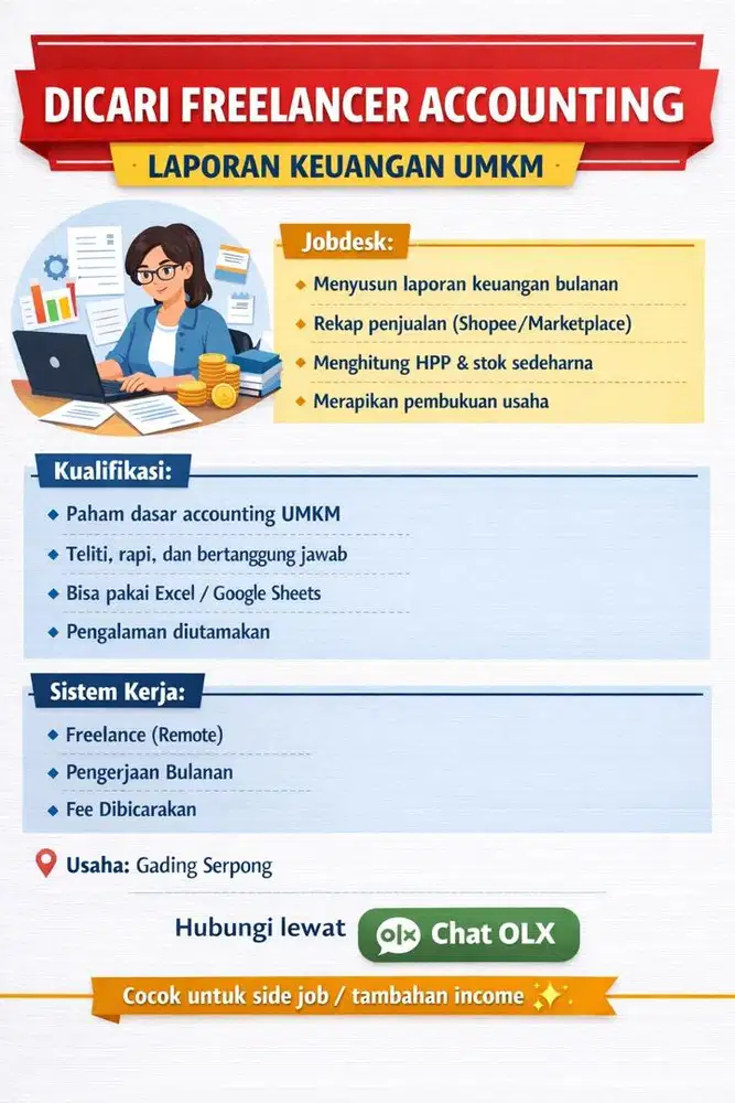 Freelance utk pembuatan laporan keuangan