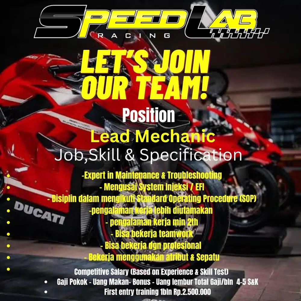 Lowongan Lead mekanik motor