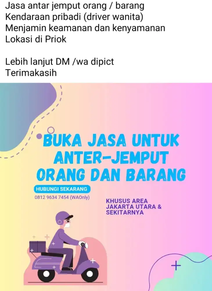 Ojek Langganan Jasa Antar jemput