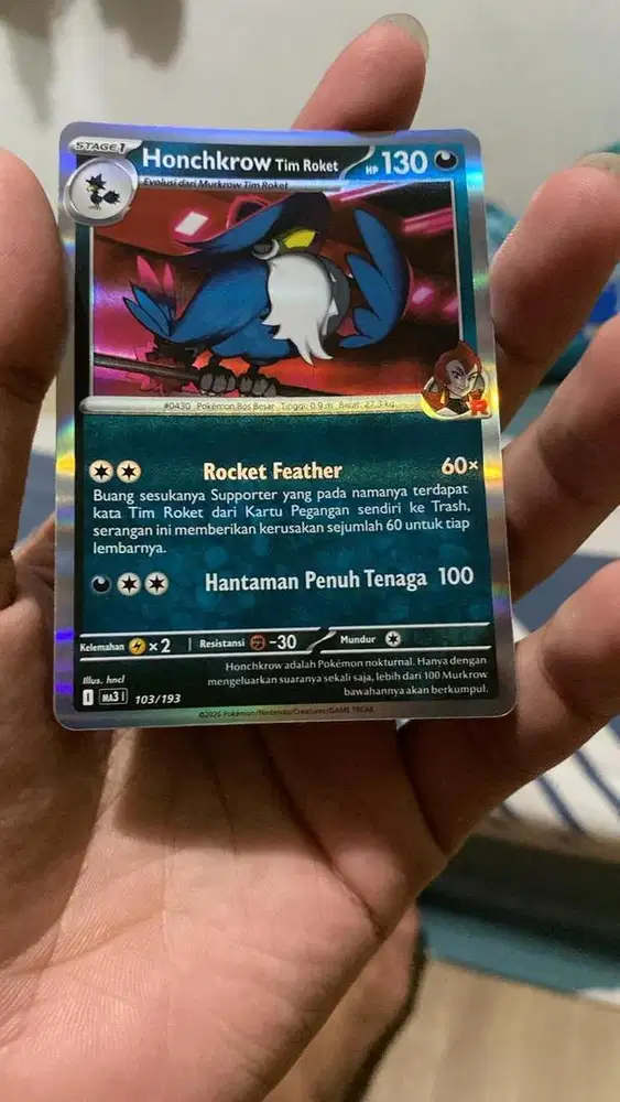 HONCHKROW TIM ROKET KARTU POKEMON
