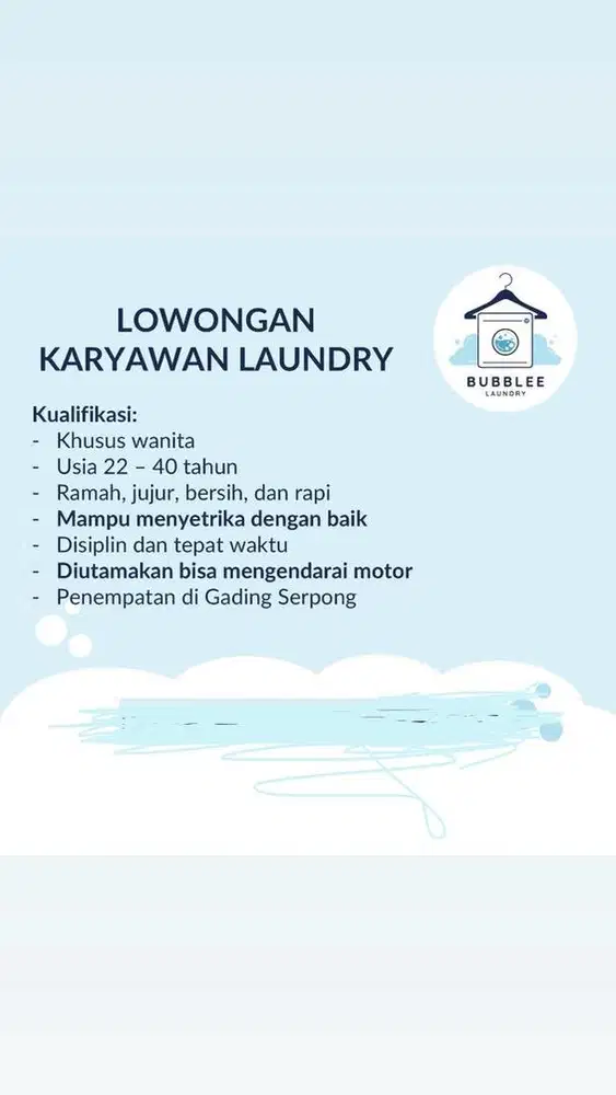 Lowongan kerja di laundry