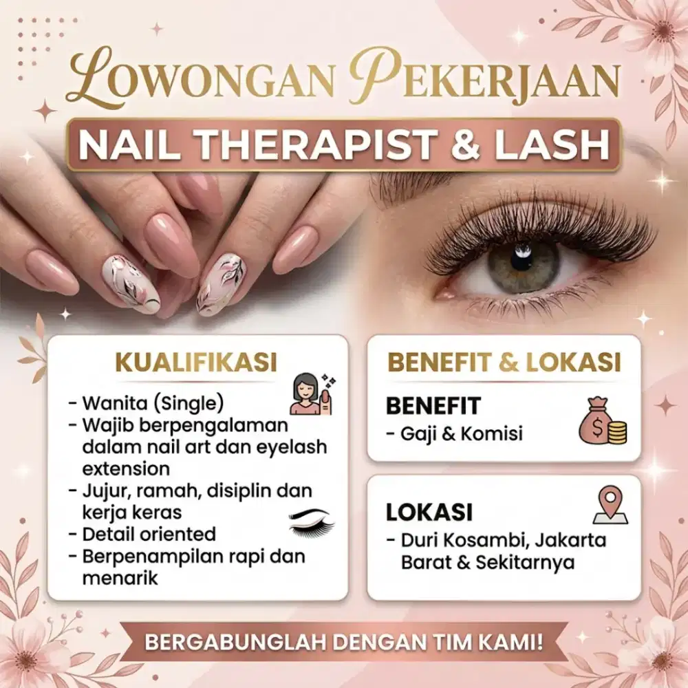 Lowongan Kerja Eye Lash Nail Art Nail Therapist