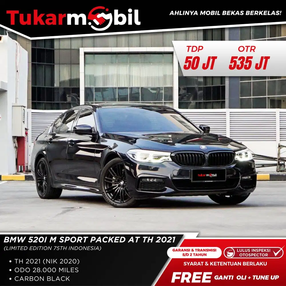 [BERGARANSI] BMW 520I G30 TAHUN 2020 HITAM