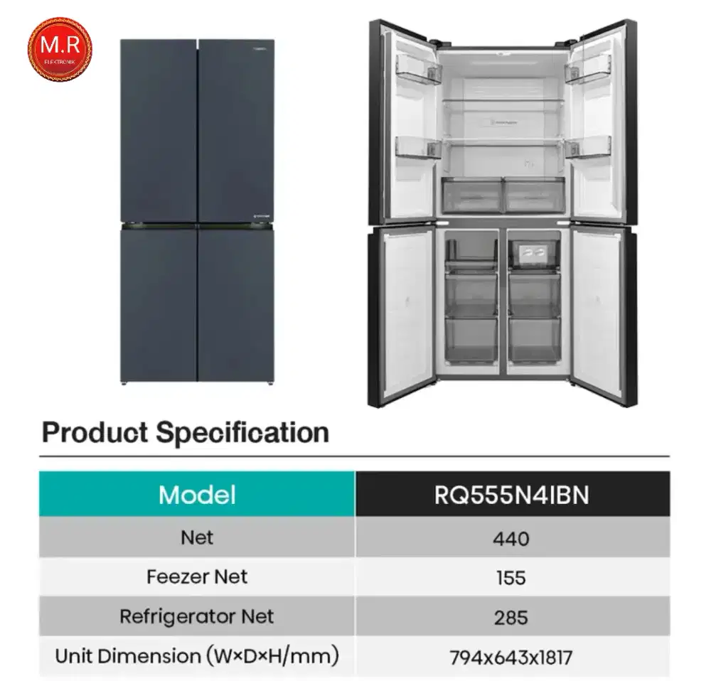 PROMO KULKAS MULTIDOOR 4 PINTU HISENSE INVERTER PRO 25 TAHUN GARANSI