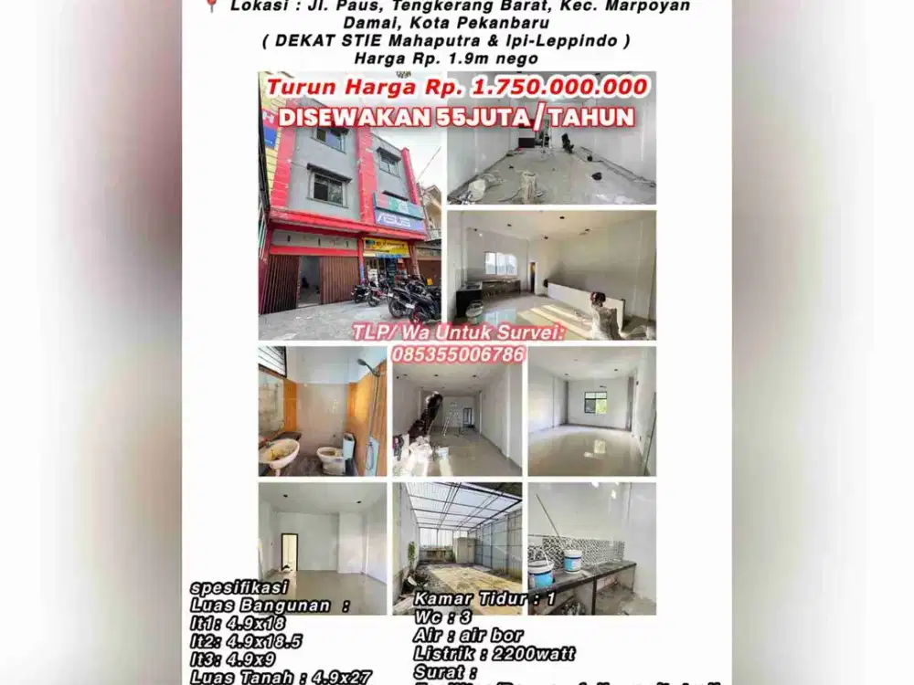 dijual ruko jl.paus,tengkerang barat