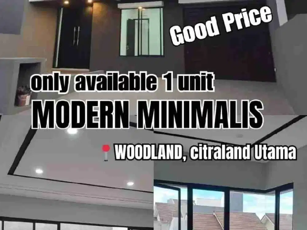 Di Jual Rumah Baru Gress di Woodland Citraland Utama

‼️ *5M-an Rumah Baru Gress Dijual WOODLAND, Citraland Utama*
✅️sisa 1  Unit

LT 210M² (10x21)
LB 340m²
KT 4+1 | KM 4+1
Garasi 1 | Carport 1
Hadap Utara |PLN 3300W | SPPJB
Harga 5,5 Milyar Nego