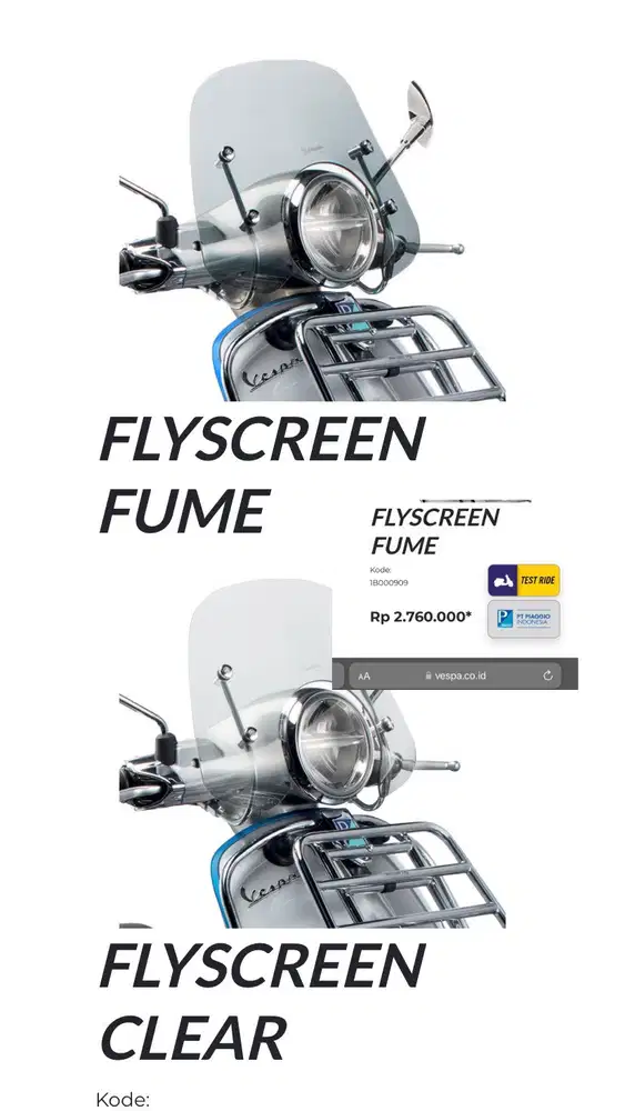 FLYSCREEN VESPA SPRINT NEW ORIGINAL